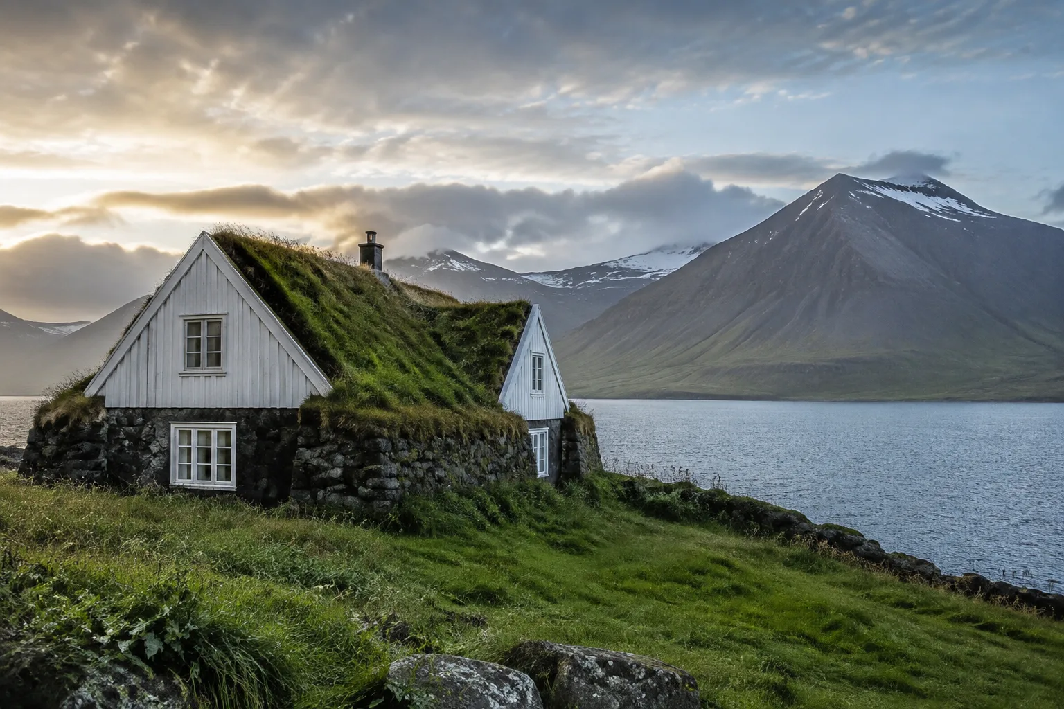 Fjord House – Seaside Turf Cottage — Mánahlíð