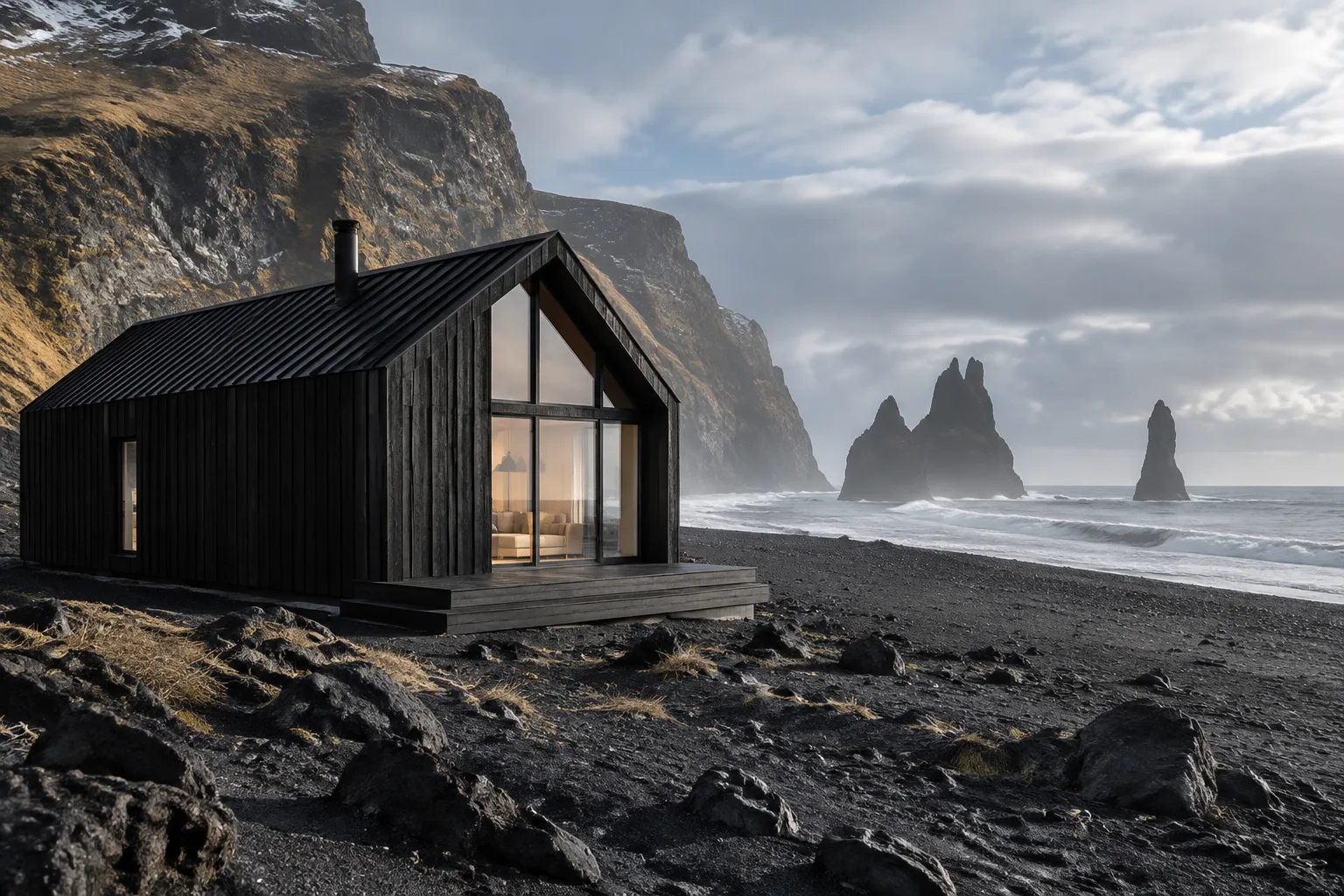 Lava Cabin – Black Sand Hideaway — Mánahlíð