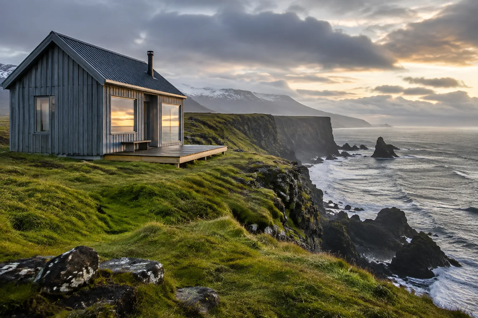 Puffin Cabin – Coastal Cliff Retreat — Mánahlíð